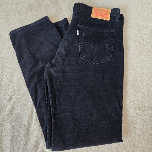 Y2K Levi's 514 Black Corduroy Pants Men's 34x32 Straight Fit - Picture 3 of 15